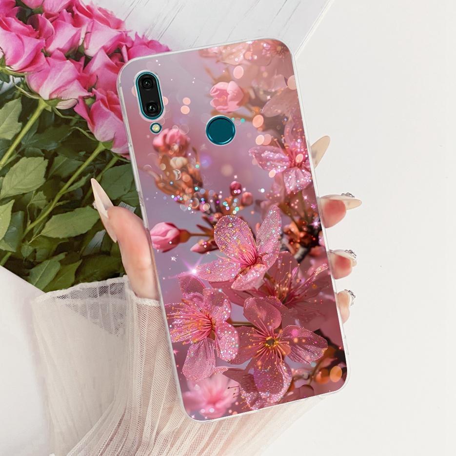 For Huawei Y9 2019 Case JKM-LX1 JKM-LX2 New Flowers Butterfly Painted Cover Soft Silicone Case For Huawei Y9s Y 9 s Y9 2019 Bags