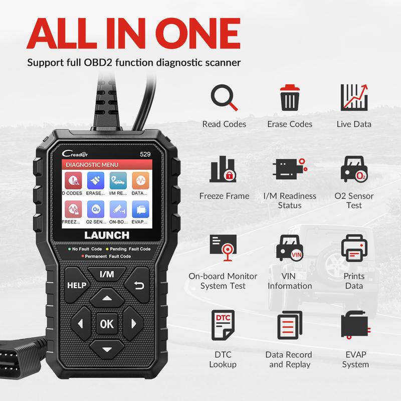 

Launch Creader 529 CR529 Automotive OBDII Scanner Car Diagnostic Tools Engine Check OBDII Scan Tools Launch Obd2 Scanner X431 CR529