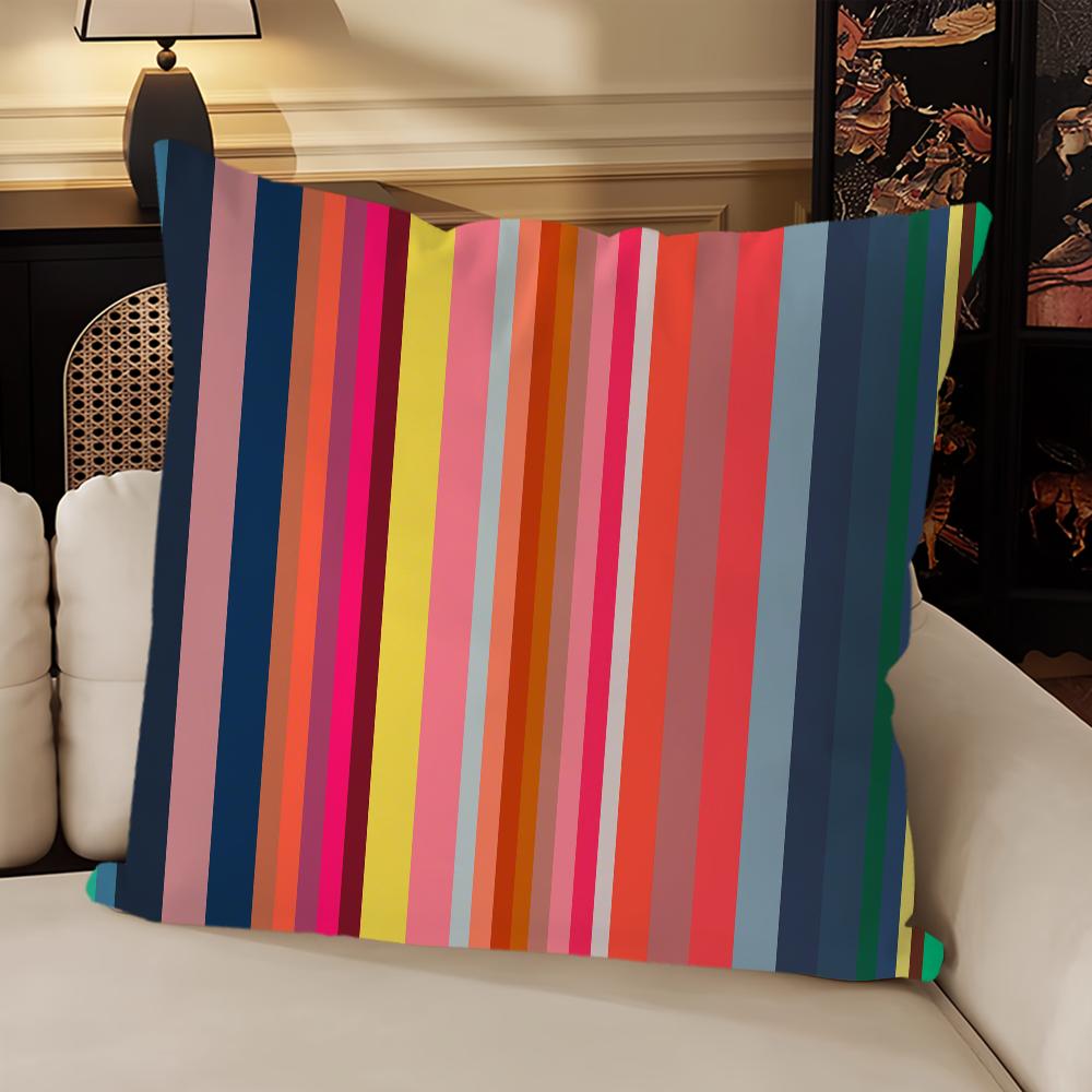 Luxury Brand Pattern Stripes Art cushion cover Living Room Headboard Bedroom Office Cushion Cushion Sofa Nap Time Pillow Case