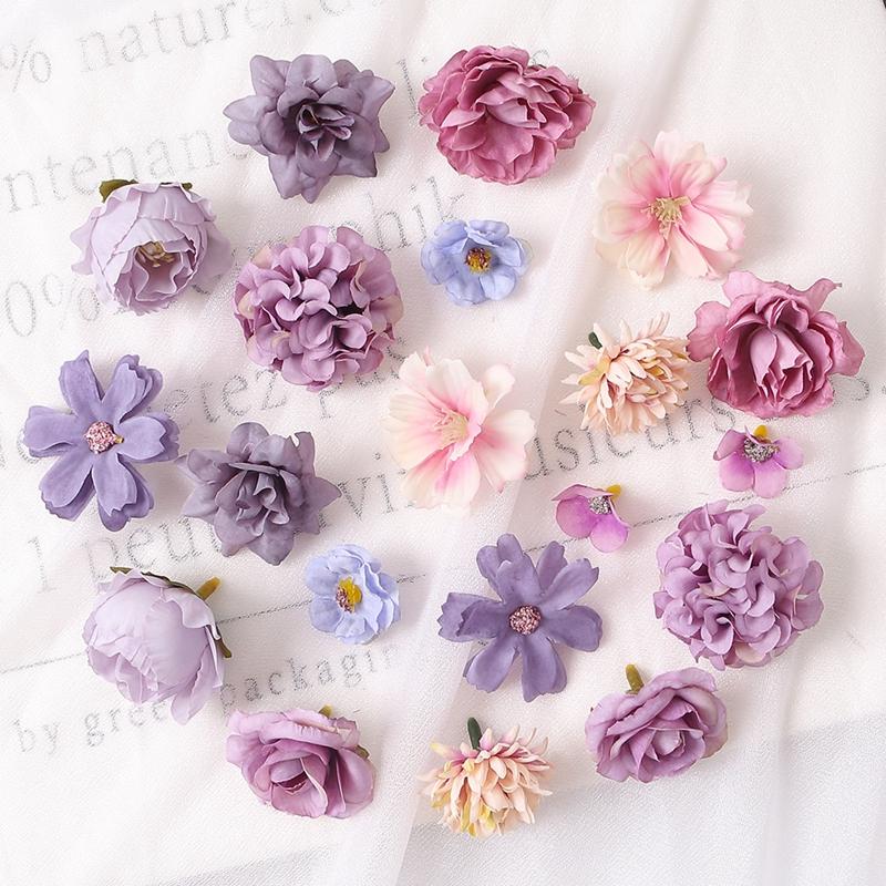 Rose Mixed Artificial Flowers Wedding Marriage Decoration Fake Flower for Home Room Decor DIY Crafts Gifts Garland Accessories