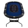 10 Player Foldable Poker Table, Blackjack Texas Holdem Poker Table with Padded Rails and Stainless Steel Cup Holders, Portable Folding Card Board Game