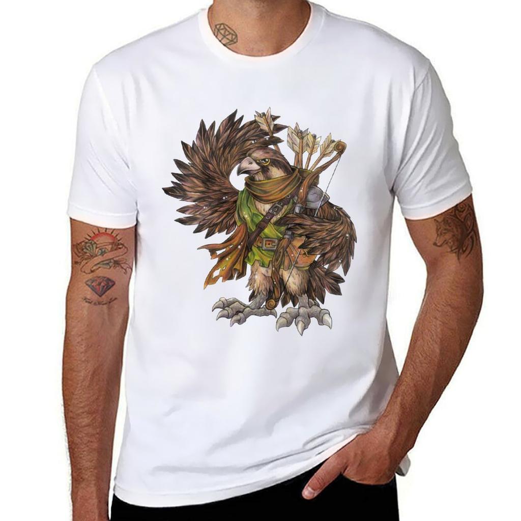 Eagle Falcon Bird Fantasy Warrior Fighter Animals T-Shirt Art Pattern Printed Casual Top