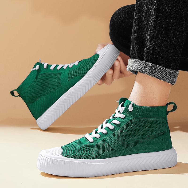 Classic Black Mesh Shoe Men High Top Women Casual Owens Sneaker Luxury Lace Up Flat Boots Simple Ultra Breathable Comfortable