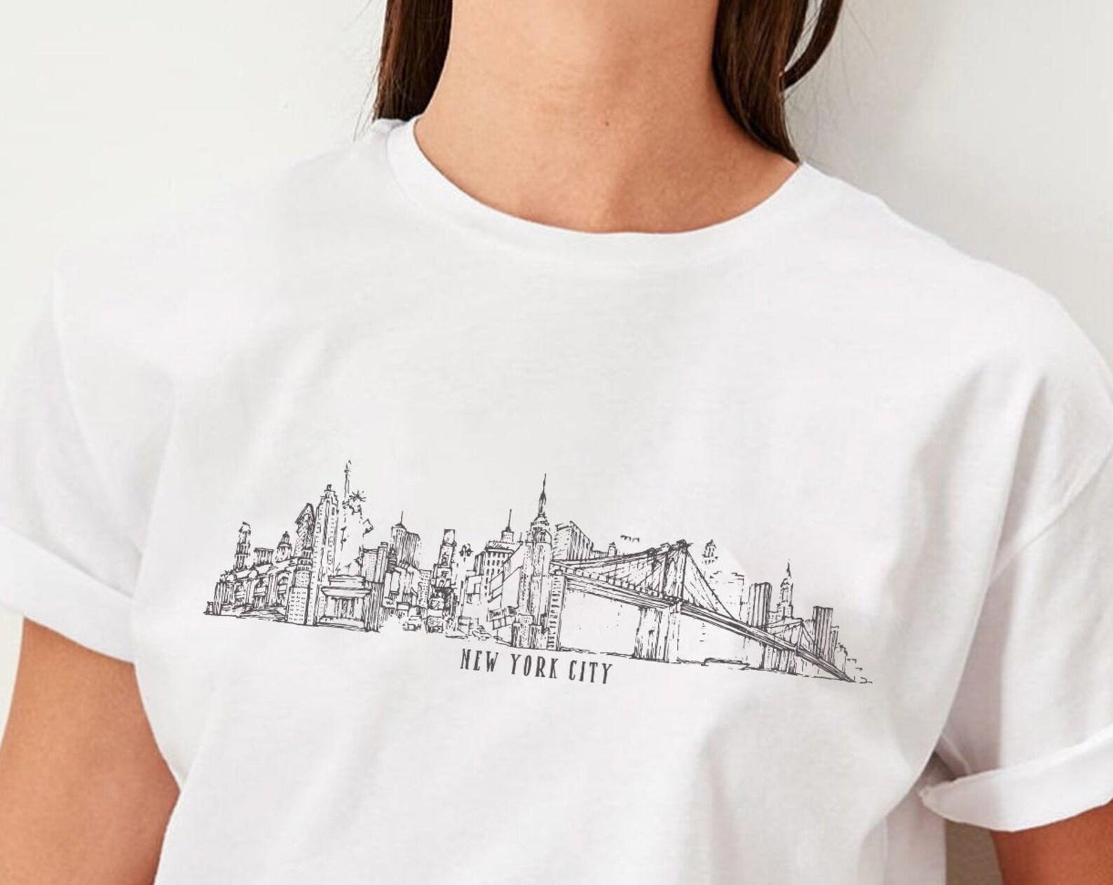New York Tee Shirt, New York T-Shirt, Vintage, NY Shirt, New York City Skyline, Graphic Tee Tumblr, NYC Shirt, Lover, Brookyln Bridge,UNISEX M