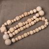 Vintage Wood Beaded Curtain Holders Tiebacks 6Pieces Set Window Drape Holdback for Bedroom and Living Room Decoration