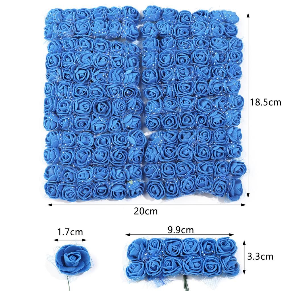 144-288pcs 1.7cm Mini Rose Artificial Flowers Lace PE Rose Foam Flower Heads Bouquet For Wedding Home Decora Scrapbooking DIY
