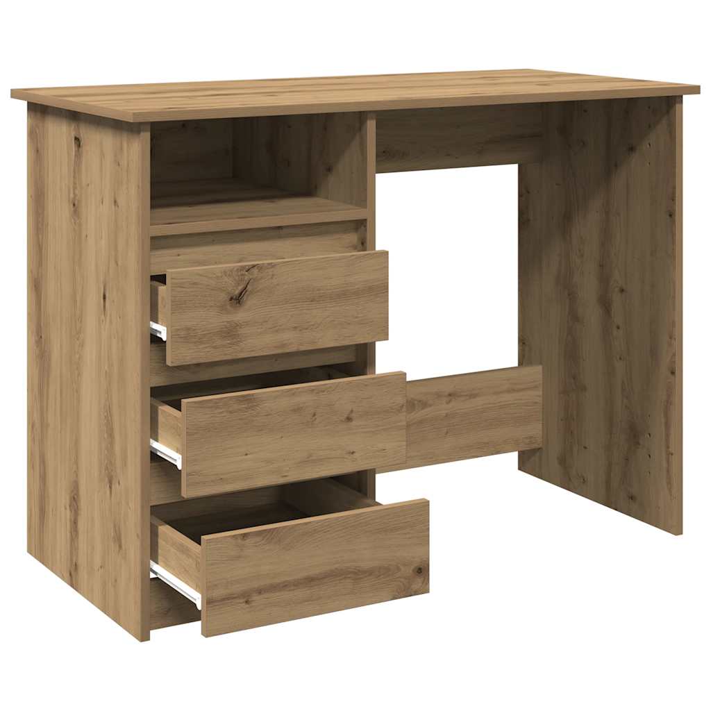 Vidaxl Biurko Artisan Oak 102X50X75 Cm Drewno Klejone