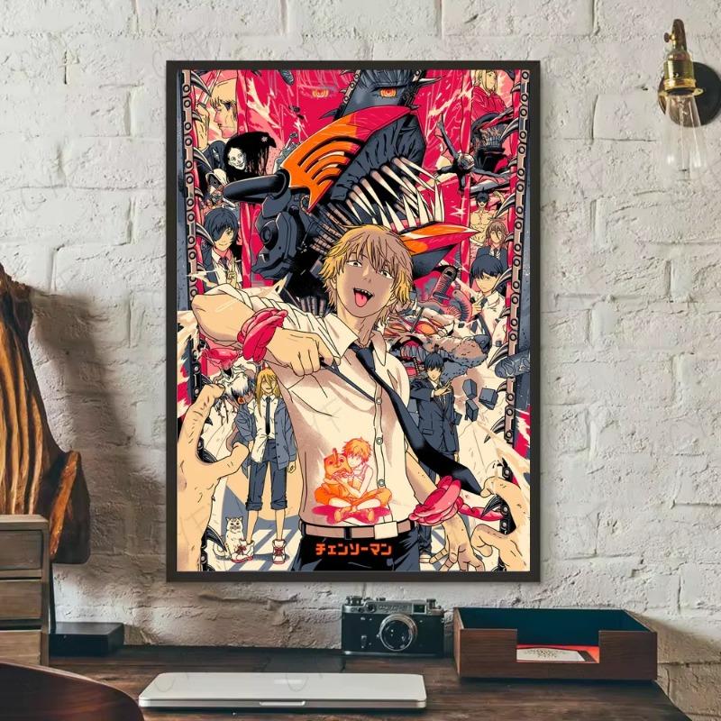 

Человек-бензопила Аниме Постер HD арт липкий на стену водонепроницаемый для дома гостиной спальни бара эстетичное украшение 21cm×30cm NoFrame