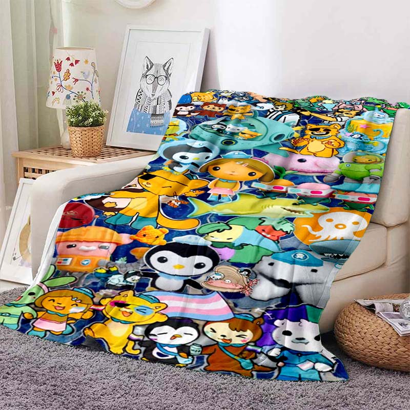 Various styles of Octonauts cartoon cute pattern blankets, 3D printed high-definition sofa blankets, suitable for adults and chi