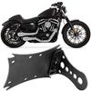 Motorcycle Retro Side Mount License Plate Holder Bracket - Aluminum Alloy, Universal Fit (22*13*6cm) (Black)
