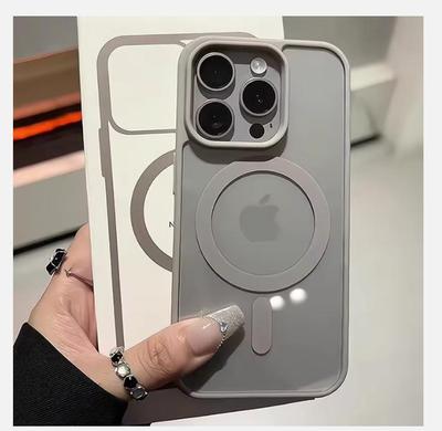 Matte Natural Titanium Magnetic Charging Phone Case for iPhone 16 15 14 13 12 11 Pro Max Plus Mini Magsafe Shockproof Hard Cover