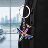 Aircraft Keychain Alloy Mini Plane Model Electroplated Key Ring with Chain Buckle for Travel Aviation Souvenir