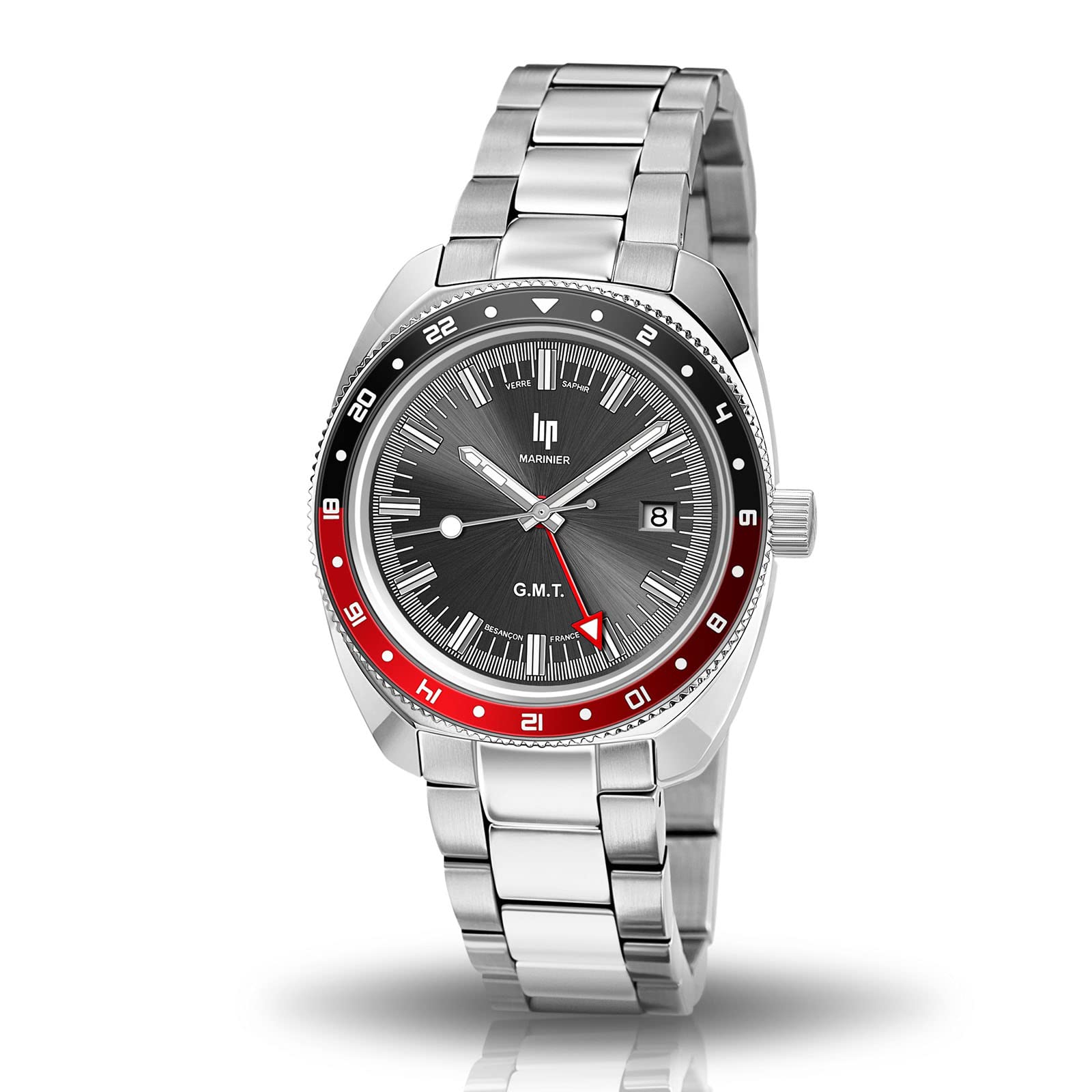 

Authorized Dealer Lip Watch Watch lip671375 Mariner GMT Black Silver Steel [LIP] Men s чорний