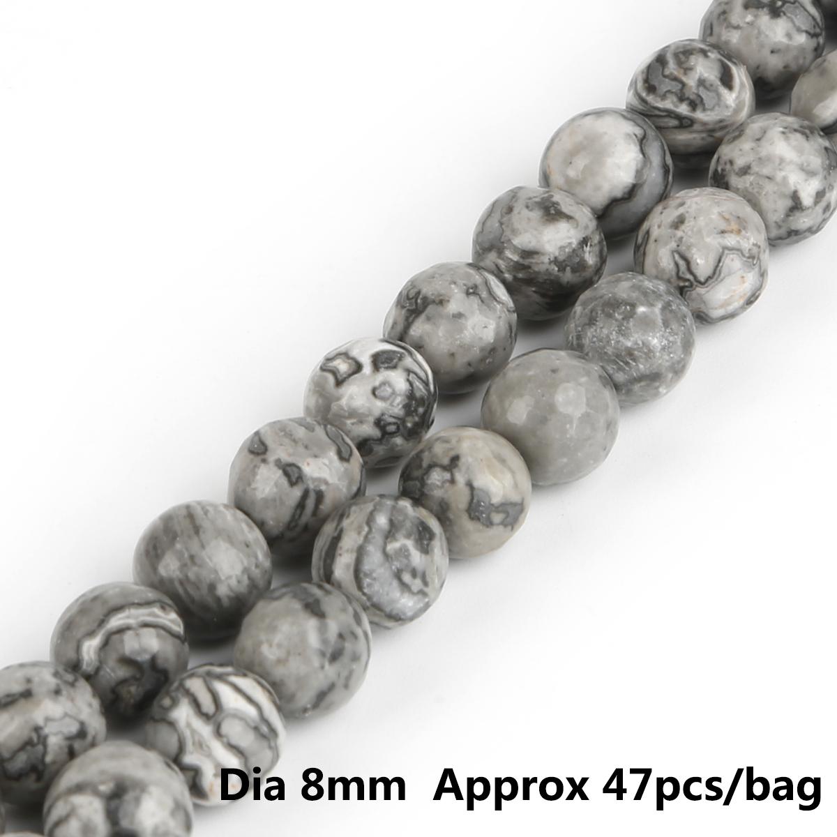 

Круглые свободные бусины из натурального камня из яшмы для самостоятельного изготовления браслета, ожерелья, ювелирных изделий, нить 15 дюймов 8mm 47pcs