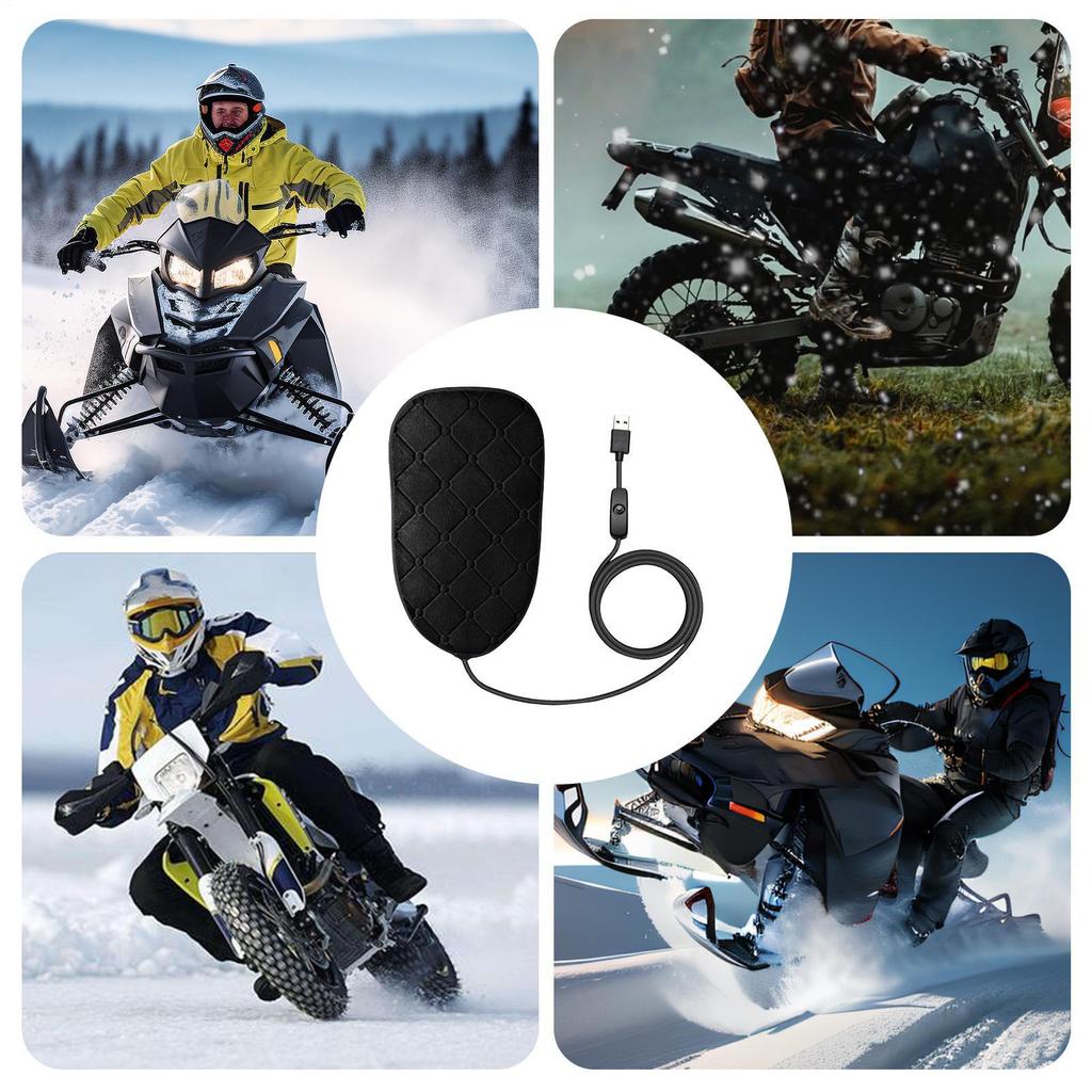 Motorcycle Seat Cover Motorbike Heating Pad Snowmobile Warm Cushion For Dirt Bike ATV Snowmobile Road Trip Touring Street Racing