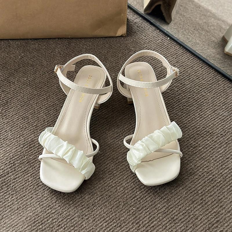 

Женские сандалии на высоком каблуке, сексуальные шлепанцы с носком, летние уличные шлепанцы, платье, элегантная обувь, туфли-лодочки, Mujer, шлепанцы