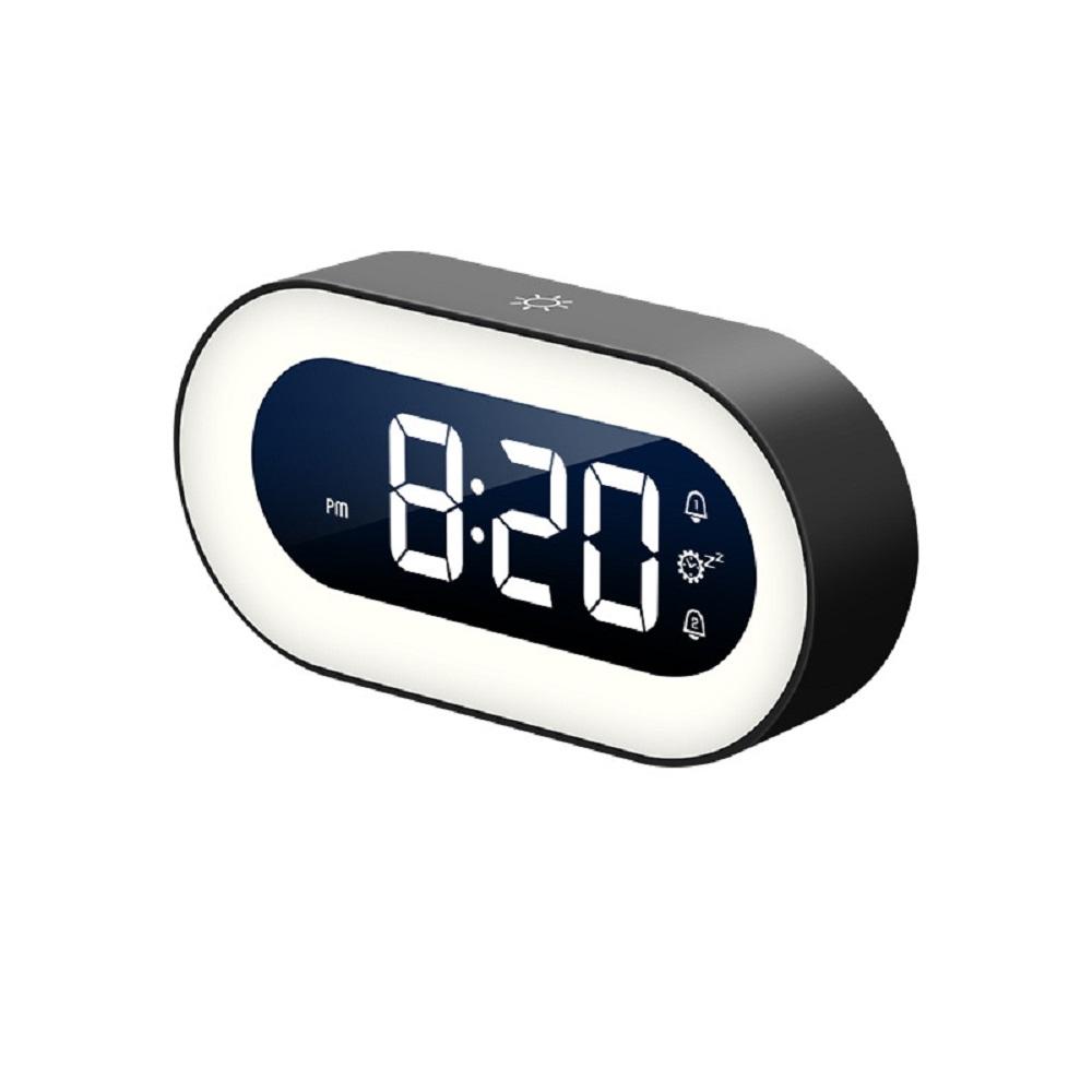 HOMEFISH Popular Student Bedhead Bedroom Multi functional LED Silent Night Light Electronic Alarm Clock Night Light Clock чёрный