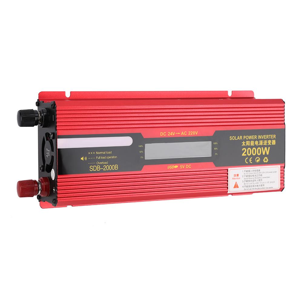 2000W Portable Inverter Solar Power Inverter for Home (12V To /LCD)