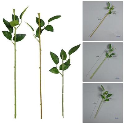 10Pcs With Artificial Leaves Fake Flower Stem Gardening Craft Accessories Home Decor Flowers Stick Rod Plastic DIY