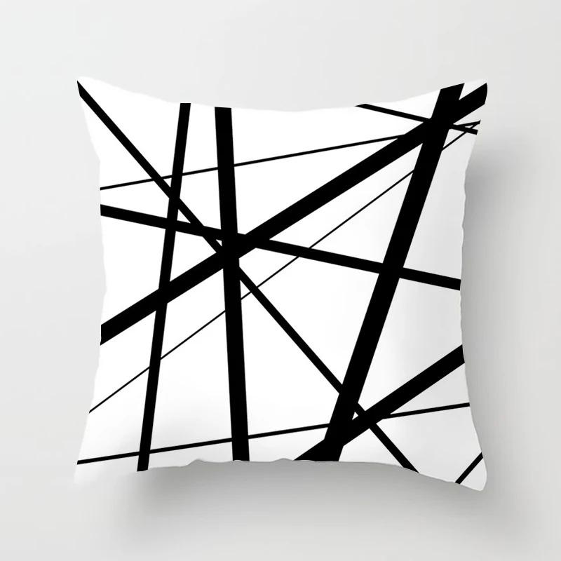 Black and White Simple Decorative Pillowcase Living Room Office Home Pillowcase Car Ornaments