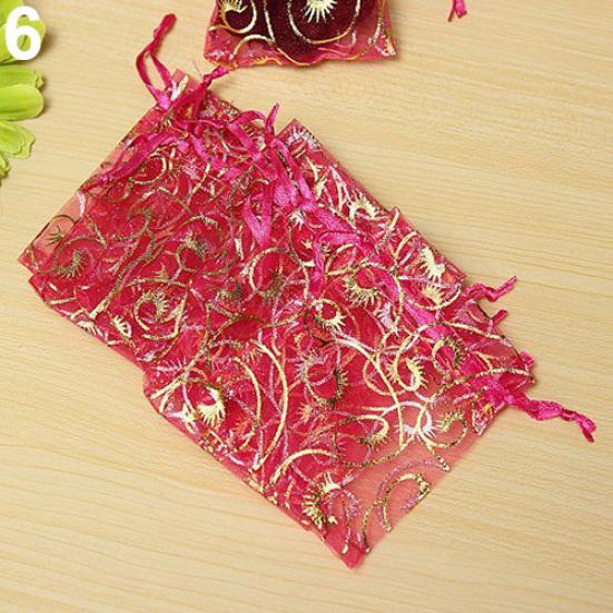 100Pcs Organza Gift Bags Jewellery Christmas Wedding Party Packing Pouches