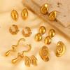 Stainless Steel Gold Color Geometric Stud Earrings for Women Vintage Irregular Waterdrop Personality Earring Jewelry Accessories