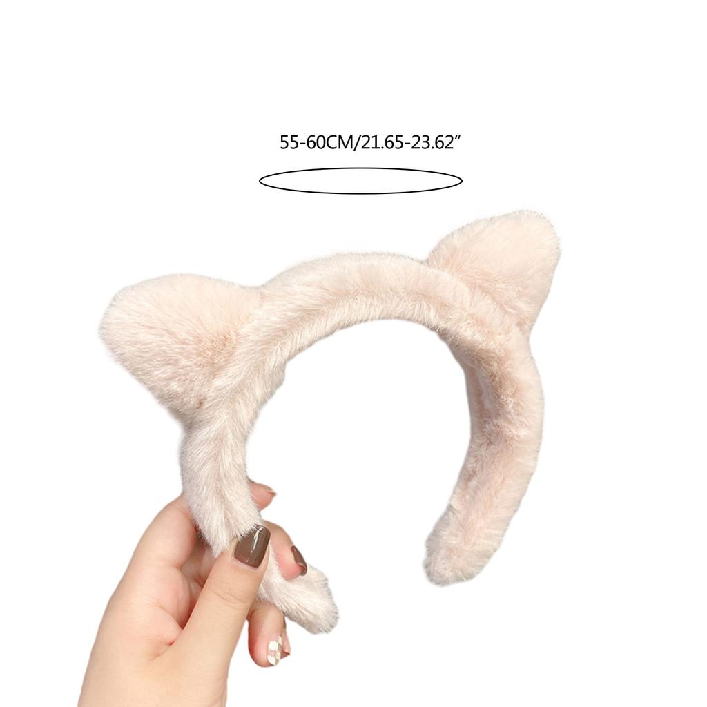 Wide Brim Cat Ear Hair Hoop Woman Casual Skincare Makeup Headband for Home Travel Carnivals Cosplay Hair Accessories