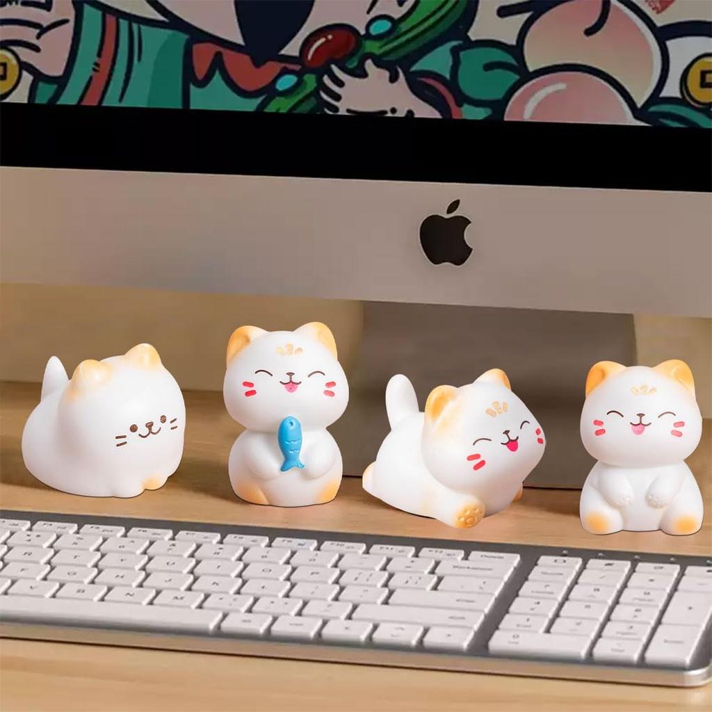 Voyyphixa Cat Miniature Cat Set of Cute DIY Relaxing Landscape Bonsai Micro Landscape Fun Interior Accessory Figurines, Figurines, 7, Decor, Gift,