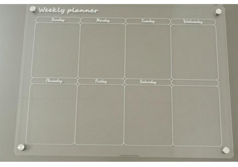 Acrylic Transparent Memo Board & Magnetic Planner for Refrigerator