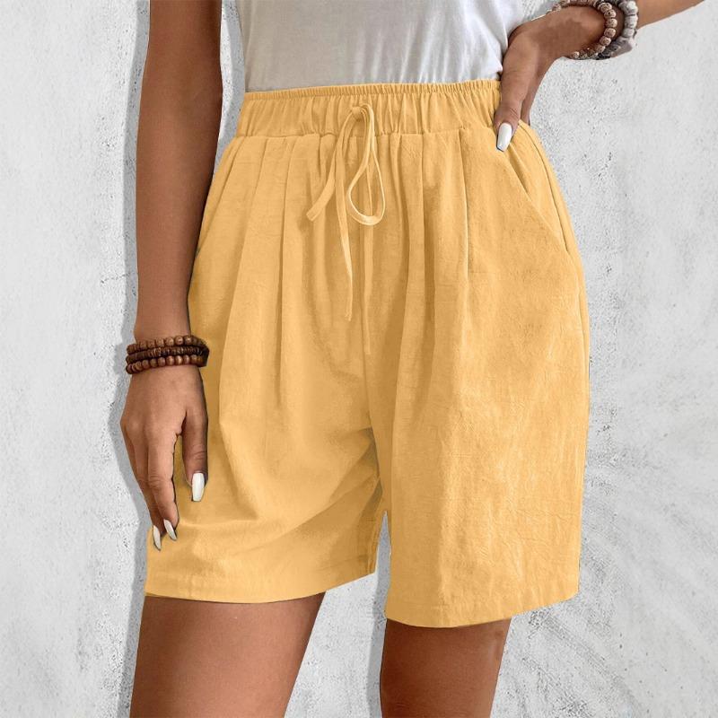 Women Casual Drawstring Waist Shorts With Pockets Summer Beach