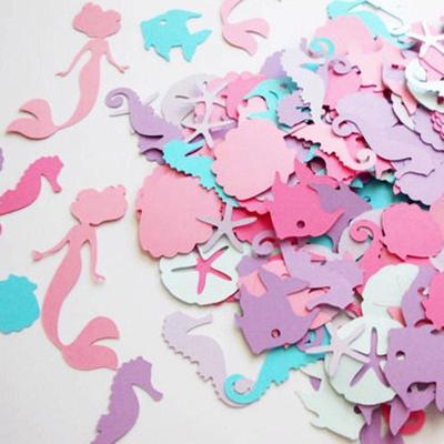 100 teile/satz Konfetti Meerjungfrau Form Strand Thema Party Tisch Streu Papier Schrott