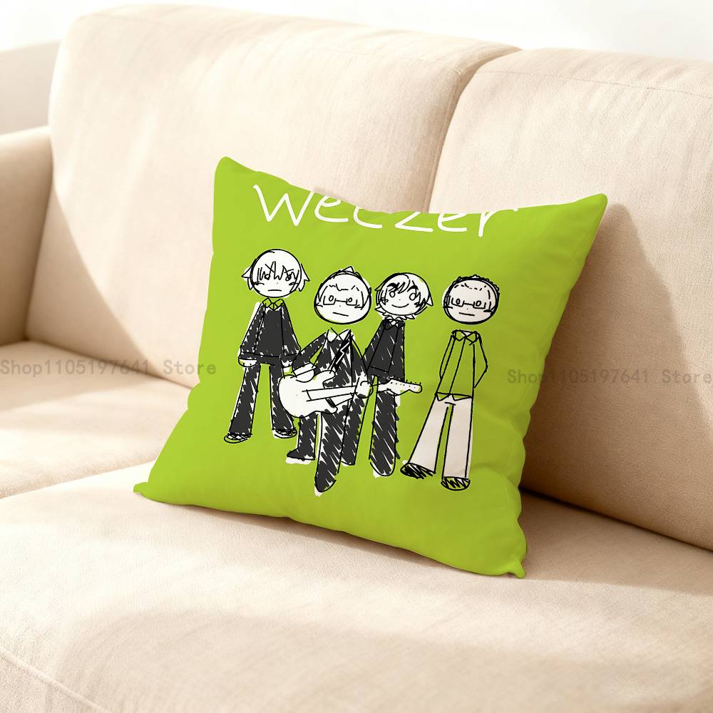 Rock Band W-Weezer Pillow Case For Sofa Decor Car Office Room Printing Cushion Cover Decorations and Protector