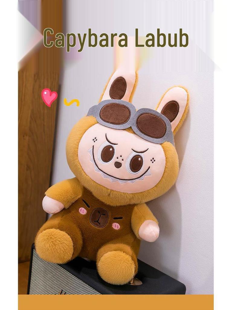 Capybara Pilot Labubu Plush Pillow – Children's Cartoon Companion Gift