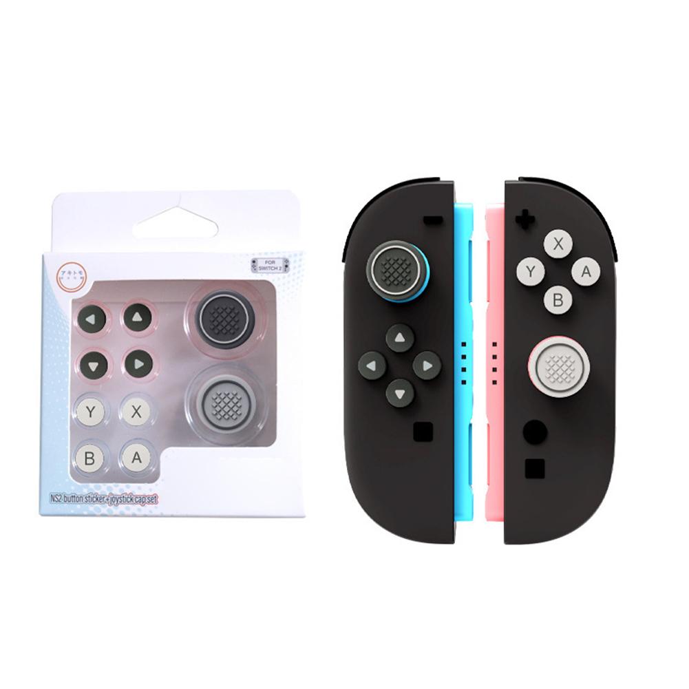 For Nintendo Switch 2 Thumb Grip Caps Joystick Caps & ABXY Button Sticker Set for Switch 2 Joycon Game Accessories Kit