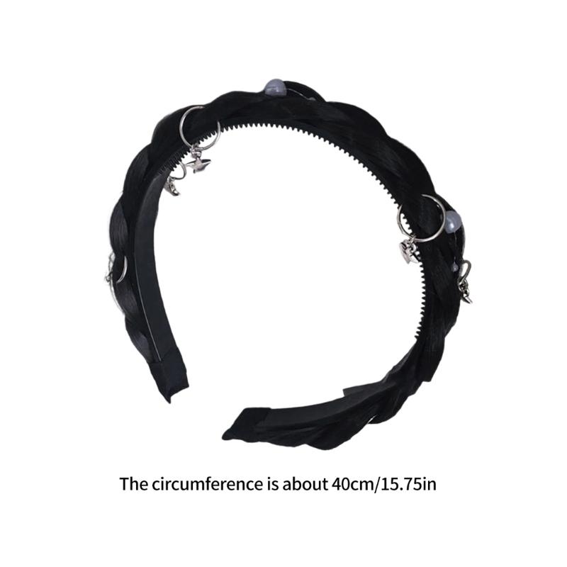 Punk Style Pendant Twisted Braid Headbands Costume Hairband Practical Friendly Hair Accessory For Women Girls Daily Wear