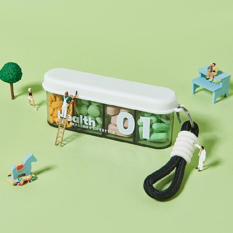 Small Keychain Pills Holder Medicine Container with Keyting Making It a Travel Pills Box Case for Outdoor Camping Travel