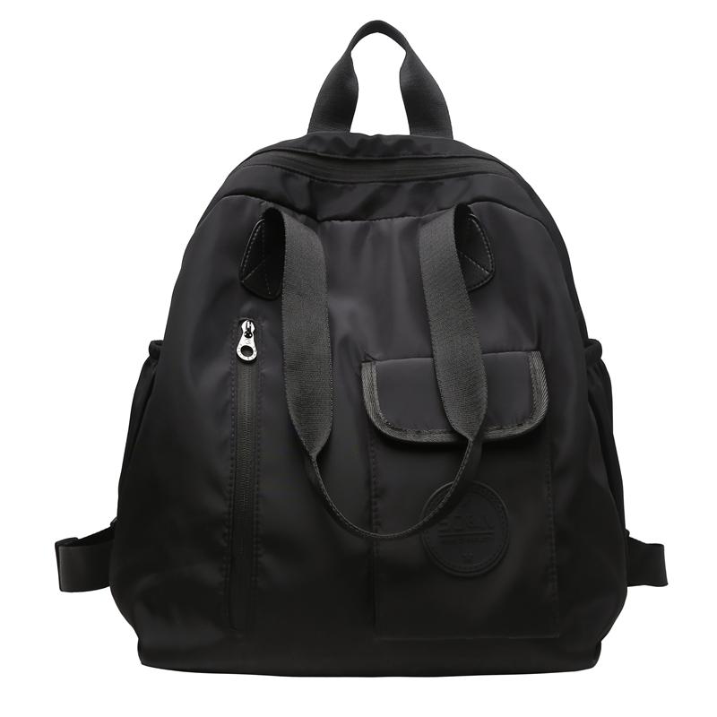 

Solid Color Nyl 2026 New Product Student Backpacks Zipper Popular Casual Shoulder Bag Soft Versatile Commuting Handbag чёрный