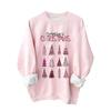 Women's Christmas Tree Printed Fashionable Round-neck Long-sleeved Sweatshirt Top