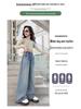 Girls' 2025 Spring Wide-Leg Jeans - Korean Style Fashionable Straight-Leg Pants for Kids