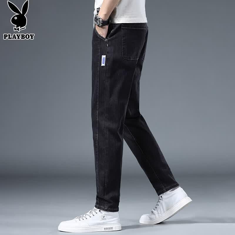 Playboy Men's Autumn/Winter Straight-Leg Stretch Jeans