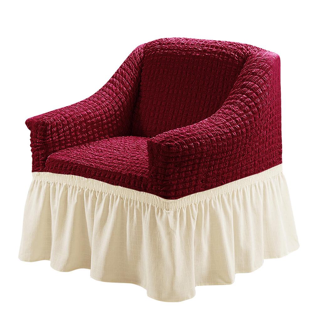 1 Seat European Style Armchair Cover with Skirt Stretch Sofa Slipcover for Living Room Elastic Sofa Couch Cover