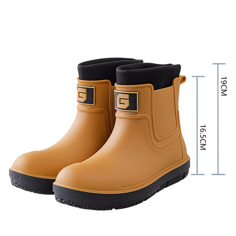 Fashion New Men's Rain Boots Outdoor Short Tube Sports Shoes Fishing Non-slip Work Garden Rubber Shoes Water Kitchen Ankle Shoes