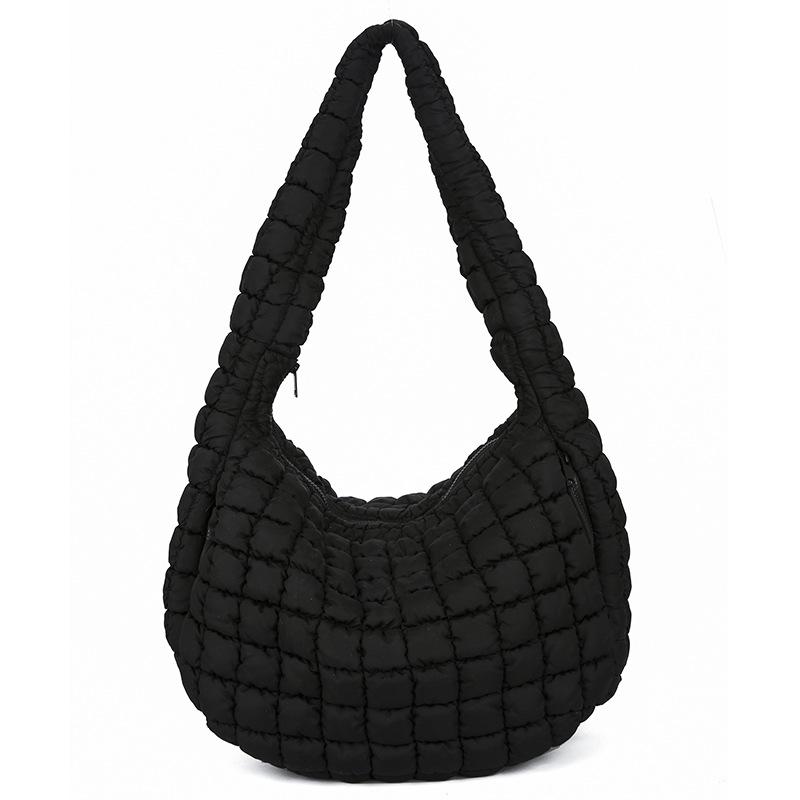 

Летняя сумка-облако женская стеганая сумка на плечо в стиле ленивый ветер плиссированная сумочка большая вместимость плечевая сумка для отдыха чёрный