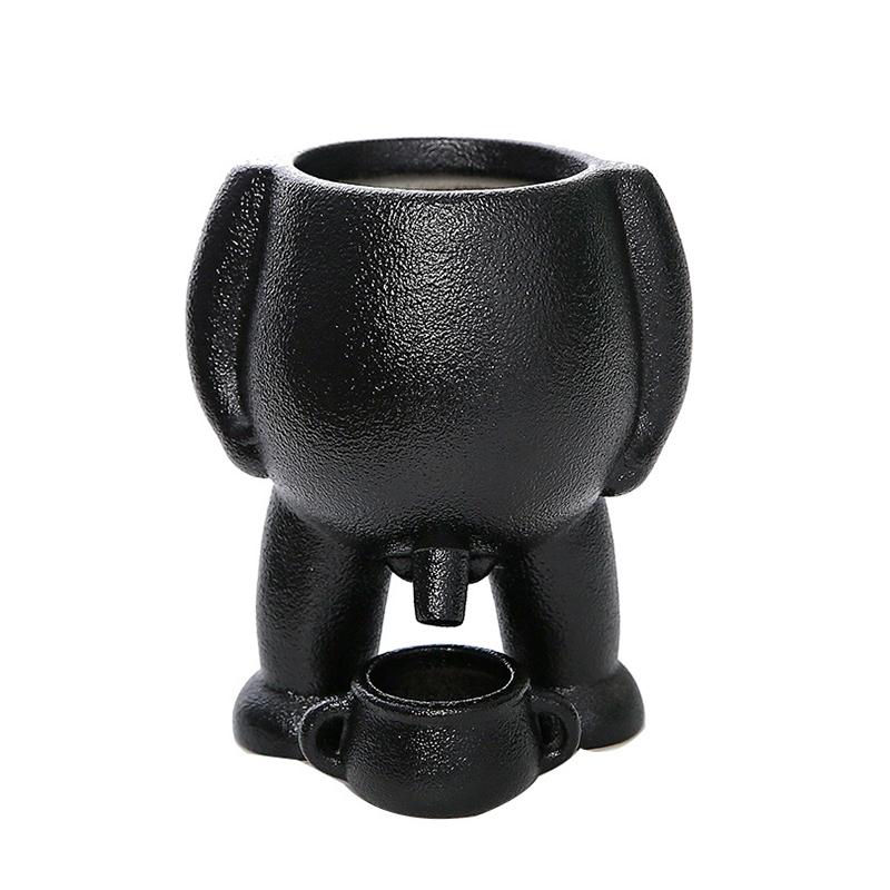 1pc Novel Ceramic Flower Potted Succulent Plant Wear-resistant Pot Creative Table Top Plant Display Pot Table Top Decoration