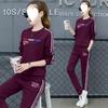 Spring and Autumn Korean-style Sportswear Printed Fashionable Casual Suit for Women, Long-sleeved Long Pants Two-piece Set