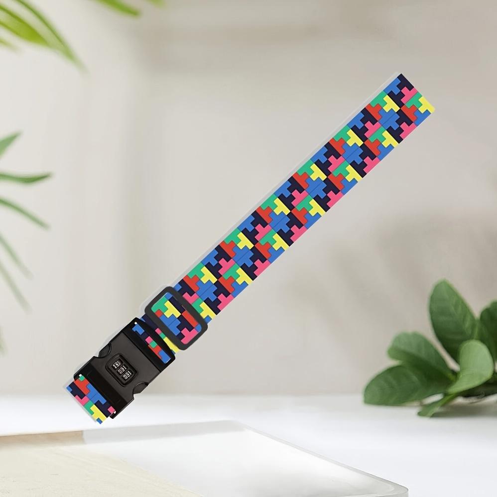 2 Pcs Cross Colored Luggage Straps with Boarding Pass Buckle Password Lock Secure Travel Strap for Suitcases