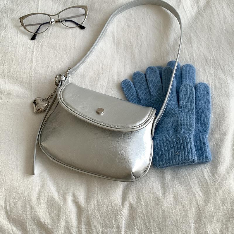 

Simple Solid Color Oil Wax Skin PU Leather Women s Shoulder Bags Casual Versatile Female Underarm Bags Retro Ladies Handbag