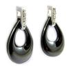 Les Trésors De Lily [L6686] - Silberohrringe 'Sissi' aus schwarzem Silber (Keramik) rhodiniert - 16x10 mm