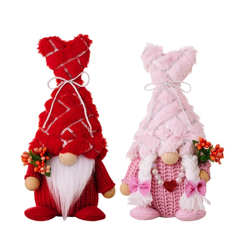 2 Pack Valentine Day Gnomes Decorations Swedish Tomte Gnomes Handmade Tomte Gnomes Valentines Day Decorations For The Home
