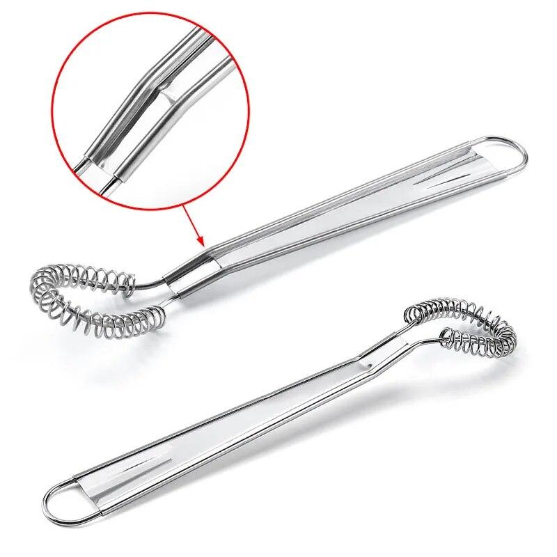 Stainless Steel Egg Beater Spring Manual Mixer Spoon Kitchen Egg Sauce Honey Cream Stirring Kitchen Gadget Spring Egg Beater